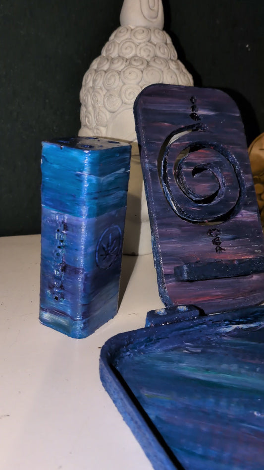 Stash tube,phone stand and rolling tray bundle