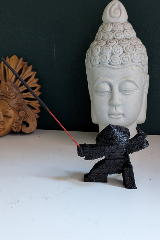 Samurai Anime Incense Holder – Matte Black